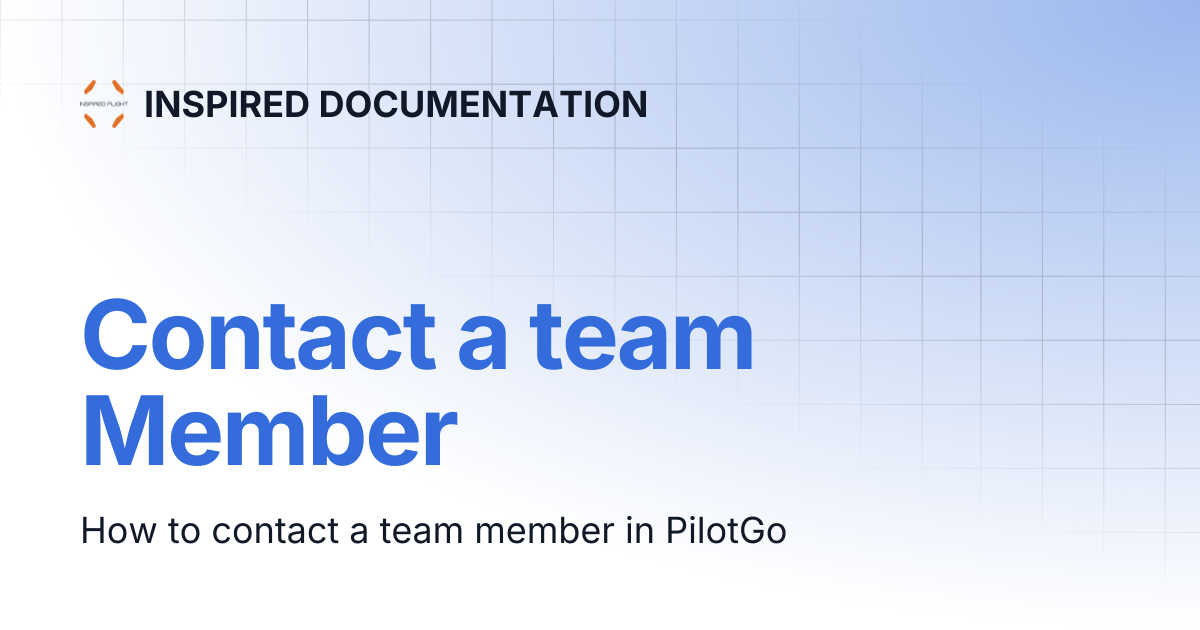 Contact a team Member | INSPIRED DOCUMENTATION